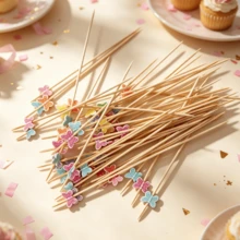 Multi-Color Butterfly Shaped Long Toothpicks, Fruit Picks, Cocktail Decoration Picks, Fresh And Cute, Suitable For Party Platters, Dessert Garnishing, Adding Color To Birthdays, Weddings, Parties, Christmas And More - Multicolor - View 4