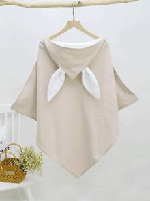 Handuk Mandi Bayi dengan Nama Kustom, Jubah Bayi Berkerudung Katun Murni Dua Lapis dari Kain Kasa, Kain Bedong Telinga Kelinci, Jubah Mandi Berkerudung untuk Bayi Laki-laki & Perempuan - MultiWarna - View 12