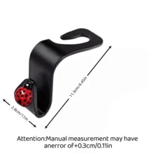 2/4pcs Cute Ladybug Car Headrest Hooks, Cartoon Ladybug Seat Back Hanging Organizer, Multi-Functional Handbag Shopping Bag Storage Rack, Universal Car Interior Organizer Accessories, Red Ladybug Car Decoration, Suitable For Most Cars - A - View 5