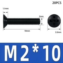 20Pcs Black M2 Plastic Nylon Countersunk Screws, Insulated Flat Head Metric Bolts For Electrical Circuit Projects - A - View 14