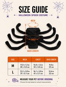 Halloween Giant Spider Pet Costume, Bendable Legs Adjustable Plush Spider Outfit, Suitable For Dogs, Cats, Puppies Cosplay Costume, Halloween Party Photo Prop - Multicolor - View 2