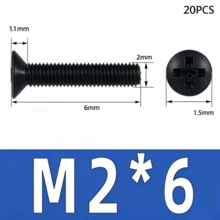 20Pcs Black M2 Plastic Nylon Countersunk Screws, Insulated Flat Head Metric Bolts For Electrical Circuit Projects - A - View 6