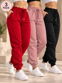 Women Sweatpants - Black Red Pink Old - View 2