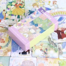 Serenity Tarot Deck, 78 Pcs Romantic Pastel Tarot Cards Set, Original Art Paper Fortune Telling Cards, Divination Table Game Card For Beginners & Collectors - Multicolor - View 3
