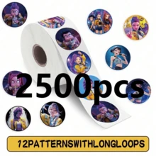 2500pc Scrapbook Sticker Set, Fashion Character Round Adhesive Stickers, Strong Backing Adhesive, Not Easy To Peel Off, Suitable For Gift Box Sealing, Envelope Decoration, Express Package Beautification, Diverse Patterns With Rich Visual Effects, Can Be Used For Storage Containers, Stationery Covers, Handmade Card Decoration, Easily Enhance Object Texture, Adaptable To Various Creative Decorations, Add Artistic Atmosphere To Daily Objects. - Multicolor - View 5