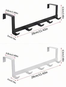 1件/2件 鐵製門掛鉤,免鑽孔簡易安裝,多功能省空間收納掛鉤,懸掛式收納架,適用於浴室、臥室、玄關、廚房;堅固門後衣物架、毛巾架、帽子與包包收納架,居家浴室配件,居家裝飾收納 - 彩色 - 查看 4