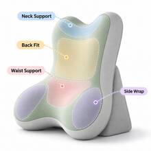 2 Pieces Ergonomic Bed Backrest Pillow, Contoured Neck Waist & Back Support Cushion With Side Wrap Design, Reclining Bed Reading Pillow For Phone Use, TV, Relaxing, Bedroom & Sofa - Multifunctional Pillow - View 4