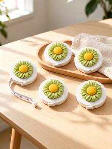 Beautiful 3D Sunflower Tape Measure, Macaron Color Floral Soft Tape Measure, 59.06 Inch Automatic Retractable Tape Measure, Sewing & Craft Tape Measure - Sunflower Tape Measure - View 3