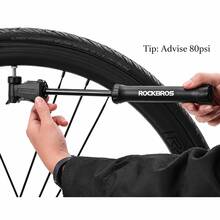 ROCKBROS 1PC Mini Bike Pump Portable Bidirectional Air Inflator, 80 Psi, Presta & Schrader Valve, Aluminum Alloy For Road MTB BMX Bike Ball Toys - Black - View 3