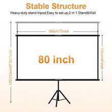YJMOYE 80 Inch Projector Screen With Stand, 16:9 Portable HD 4K PVC Projection Screen, Tripod Projector Screen With Storage Bag, Suitable For Home And Outdoor Movie Night, Wrinkle-Free - View 11