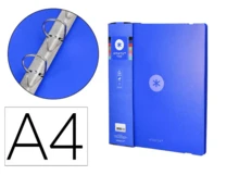 LIDERPAPEL ANTARTIK 4-Ring Binder 35mm Mixed A4 Foam Assorted Colors Suitable For Students, University Students, And Professionals. Guaranteed Quality - BLUE - View 7