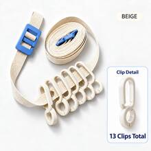 3.5m Portable Clothesline With Included Clothes Clips, Adjustable Length Laundry Drying Strap With Compact Roll-Up Design, Easy To Pack And Carry For Bathrooms, Balconies, Dorms, Hotels, Camping And Travel - View 8