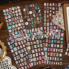 6pcs Vintage Letter & Number Stickers, Suitable For Scrapbooking, Diary Decoration, DIY Photo Album Crafts , Back To School Gifts - Multicolor - View 3