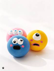 3pcs Dog Toy (Random Color, Random Style), With Attractive Large Eyes, Made Of Durable Rubber, For Biting And Dental Care, Including A Sound Ball, For Interactive Training And Pet Supplies, No Battery - Multicolor - View 8