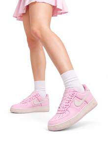 Nike Women's AIR FORCE 1 AF1 Low-Top Casual Sneakers - Pink - View 2