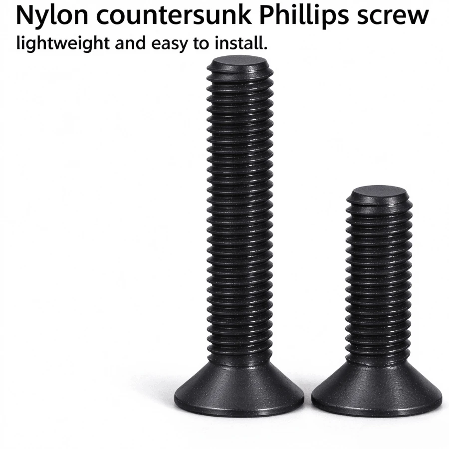 20Pcs Black M2 Plastic Nylon Countersunk Screws, Insulated Flat Head Metric Bolts For Electrical Circuit Projects - A - View 1