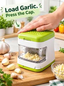 SOKANY Double-Sided Press Garlic Crusher, Mini Handheld Garlic Press, Portable Manual Garlic Grinder Tool, Durable Kitchen Gadget, Easily Make Fresh Garlic Paste, Suitable For Home Kitchen, Camping And Various Daily Cooking Scenarios - Other - View 8