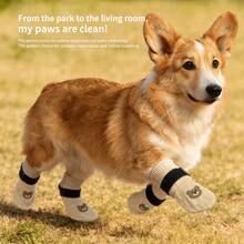 Pet Socks Anti-Scratch Anti-Slip Double-Sided Silicone Grip Non-Slip Joint Socks Puppy Foot Covers Dog Socks - Multicolor - View 4
