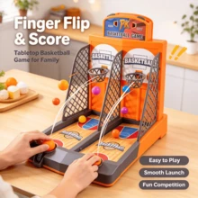 Tabletop Mini Basketball Shooting Game For 2 Players, Finger Flip Desktop Arcade Game, Indoor Party Family Interactive Game, Birthday Holiday Gift For Teens Adults - Multicolor - View 4
