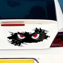 Miếng dán xe 3D Halloween hình quái vật rách mắt đỏ, decal trang trí thân xe lỗ móng vuốt cá nhân hóa, miếng dán độ xe ô tô và xe máy sáng tạo - A - Xem 3
