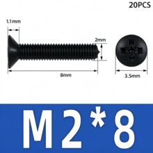20Pcs Black M2 Plastic Nylon Countersunk Screws, Insulated Flat Head Metric Bolts For Electrical Circuit Projects - A - View 7
