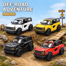 1pc Alloy Diecast Off-Road SUV Model, Realistic Replica With Openable Doors & Rubber Tires, Detailed Interior, Desktop Decor Display Ornament, 4 Colors Available (White, Black, Yellow, Red), Collectible Vehicle Gift For Hobby Enthusiasts - Multicolor - View 1