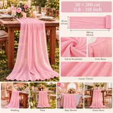 3Pcs Light Pink Cheesecloth Table Runner, Sheer Gauze Draping Fabric, Lightweight Boho Rustic Table Runner For Wedding Arch, Banquet Table, Bridal Shower, Baby Shower, Birthday Party, Wedding Reception, Photography Backdrop, Chair Decor & Home Decor - Multicolor - View 2