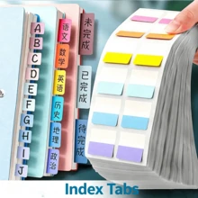 10 Sheets, 120 Sheets Of Simple Fluorescent Colored Writable Translucent Multi-Functional Index Classification Stickers - A - View 1