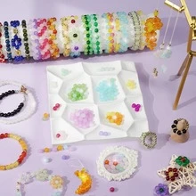 Approx. 1585/160pcs Round Beads Jewelry Making Kit, For DIY Crafts, Party Favors, Earrings, Bag Charms, Keychain Pendant Handmade Materials - Jewelry Making Kit - View 3