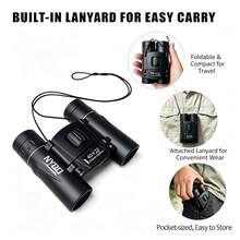 40x22 Foldable Pocket Binoculars, Lightweight Portable Handheld Sightseeing Binocular For Travel, Concert, Hiking And Outdoor Activities - A - View 2