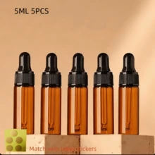 1pc/5pcs/Pack 1ml 2ml 3ml 5ml 10ml 15ml 20ml Brown Amber Glass Refillable Dropper Bottles, Essential Oil Filling Tools, Precise Dosage Control, Light-Proof Empty Bottles, Travel Portable, Spray Bottle, Mini Perfume - Brown - View 11