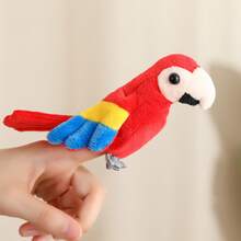 1pc Colorful Parrot Finger Plush Doll, Bird Stuffed Finger Puppet, Educational Interactive Doll, Kindergarten Teaching Prop, Holiday Gift, Family Storytelling Game Doll - Multicolor - View 2