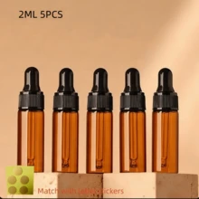 1pc/5pcs/Pack 1ml 2ml 3ml 5ml 10ml 15ml 20ml Brown Amber Glass Refillable Dropper Bottles, Essential Oil Filling Tools, Precise Dosage Control, Light-Proof Empty Bottles, Travel Portable, Spray Bottle, Mini Perfume - Brown - View 13