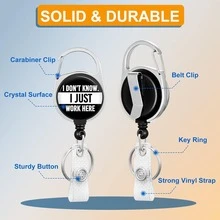 Retractable Badge Holder, Fun Name Tag ID Card Holder, Heavy Duty Vertical Card Protector, Suitable For Workplace, Office, Nurses, Students, Teachers And Unisex - Multicolor - View 3
