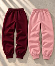 Women Sweatpants - Burgundy Old Rose - View 2