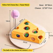 Cat Self-Entertainment Cheese Box Puzzle Maze Ball With Bell Ball, Tumbler Pet Toy For Energy Consumption - Multicolor - View 10