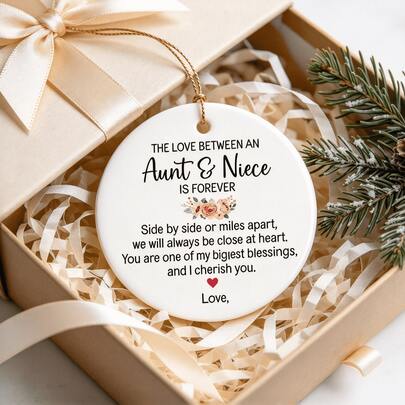 1pc Aunt & Niece Decorative Ornament | Best Aunt Gift, Mother's Day Gift, Christmas Gift, Acrylic Hanging Decor