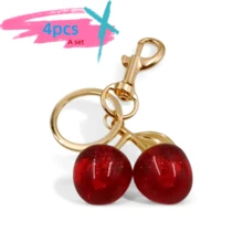 Unique Shiny Cherry Shaped Pendant Keychain, Cherry Decor Keychain With Buckle, Portable Bag Charm Accessory, Suitable For Cute Home Decor And Accessories, Warm Autumn Home Decor, Modern Office Decor, Holiday Christmas Home Decor, Elegant - Multicolor - View 17