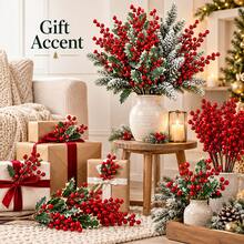 Christmas Decorative Branch Set 5PCS, Berry And Leaf Stems For Tree Vase And Holiday Decor - Multicolor - View 1