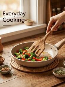 Multifunctional Non-Stick Kitchen Spatula, Suitable For Non-Stick Cookware, Frying Spatula, Slotted Spatula, Can Fry Eggs, Pancakes, Stir-Fry, Suitable For Home Kitchen, Hotel, Restaurant, Camping, Etc., Wooden Kitchen Utensils, Kitchen Supplies, Baking Accessories, Suitable For Frying Fish, French Toast, Omelets, Pancakes, Etc., Solves Flipping Problems - Maroon - View 6