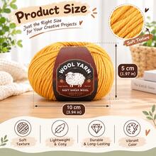 CHARM ELVES 9pcs Medium Thick 290 Type Wool Yarn, Multi-Color Options, First Choice For Handmade Knitting DIY Material Kit, Suitable For Knitting Sweaters, Hats, Gloves, Scarves And Other Clothing And Handicrafts - 9pcs/450g - View 6