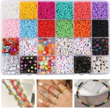 Aksesori Perhiasan Manik-Manik Kecil Warna Pink, DIY Kreatif Membuat Gantungan Ponsel, Kalung, Anting, Perhiasan Buatan Tangan, Bahan Manik-Manik 15 Kompartemen - MultiWarna - View 9