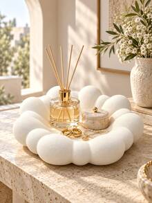 1pc Cloud Design Cosmetic Storage Cup, Makeup Brush Holder, Suitable For Desk, Vanity And Bathroom Countertop, Can Store Beauty Tools And Pens, Modern Decorative Storage, Suitable For Daily Use, Makeup Storage Rack, Beauty Storage, Fashion, Home, Gift, Decoration - Multicolor - View 1