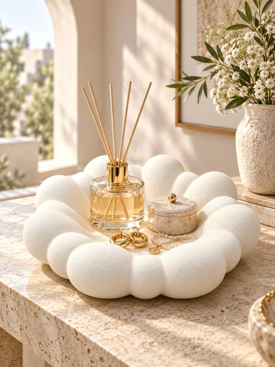 1pc Cloud Design Cosmetic Storage Cup, Makeup Brush Holder, Suitable For Desk, Vanity And Bathroom Countertop, Can Store Beauty Tools And Pens, Modern Decorative Storage, Suitable For Daily Use, Makeup Storage Rack, Beauty Storage, Fashion, Home, Gift, Decoration - Multicolor - View 1