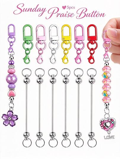 Bộ 20 thanh hạt mini móc khóa tôm hùm màu Dopamine ngẫu nhiên phối trộn, phụ kiện trang trí móc khóa và vòng chìa khóa, phù hợp làm móc khóa Giáng Sinh, tựu trường, làm ví DIY