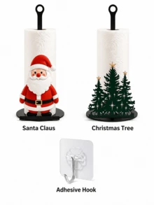 1pc Christmas Decor Kitchen Paper Towel Holder - Desktop Roll Holder, Fun Santa Design, Suitable For Kitchen, Bathroom, Living Room And Dining Room, Decorative Ornament To Create Cozy Christmas Atmosphere, Christmas Gift, Holiday Supplies - Multicolor - View 7