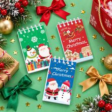 10pcs Christmas Notebooks, Memo Pads, Journals, Planners, Weekly Planners, Cartoon Stationery For Students And Office Use, Mini Pocket Notebooks - Rectangle - View 1