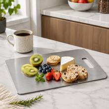 Stainless Steel Cutting Board, Double-Sided Stainless Steel Cutting Board, Suitable For Kitchen Cutting Meat, Vegetables And Fruits, Easy To Clean; Kitchen Helper - 1PC - View 9