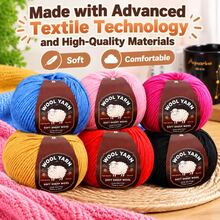 CHARM ELVES 9pcs Medium Thick 290 Type Wool Yarn, Multi-Color Options, First Choice For Handmade Knitting DIY Material Kit, Suitable For Knitting Sweaters, Hats, Gloves, Scarves And Other Clothing And Handicrafts - 9pcs/450g - View 5