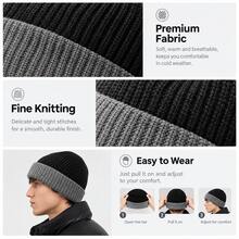 1PC Double Layer Thickened Knit Hat, Two-Tone Winter Warm Beanie Cap For Men Outdoor Activities - Multicolor - View 3